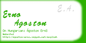 erno agoston business card